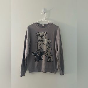 Vingtage Yale Crewneck Sweatshirt, Grey, S/M